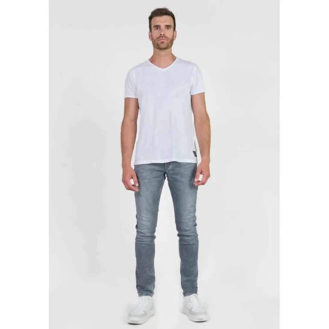 Jeans regular, droit jogg 800/12 regular , longueur 34 gris en coton Eloy