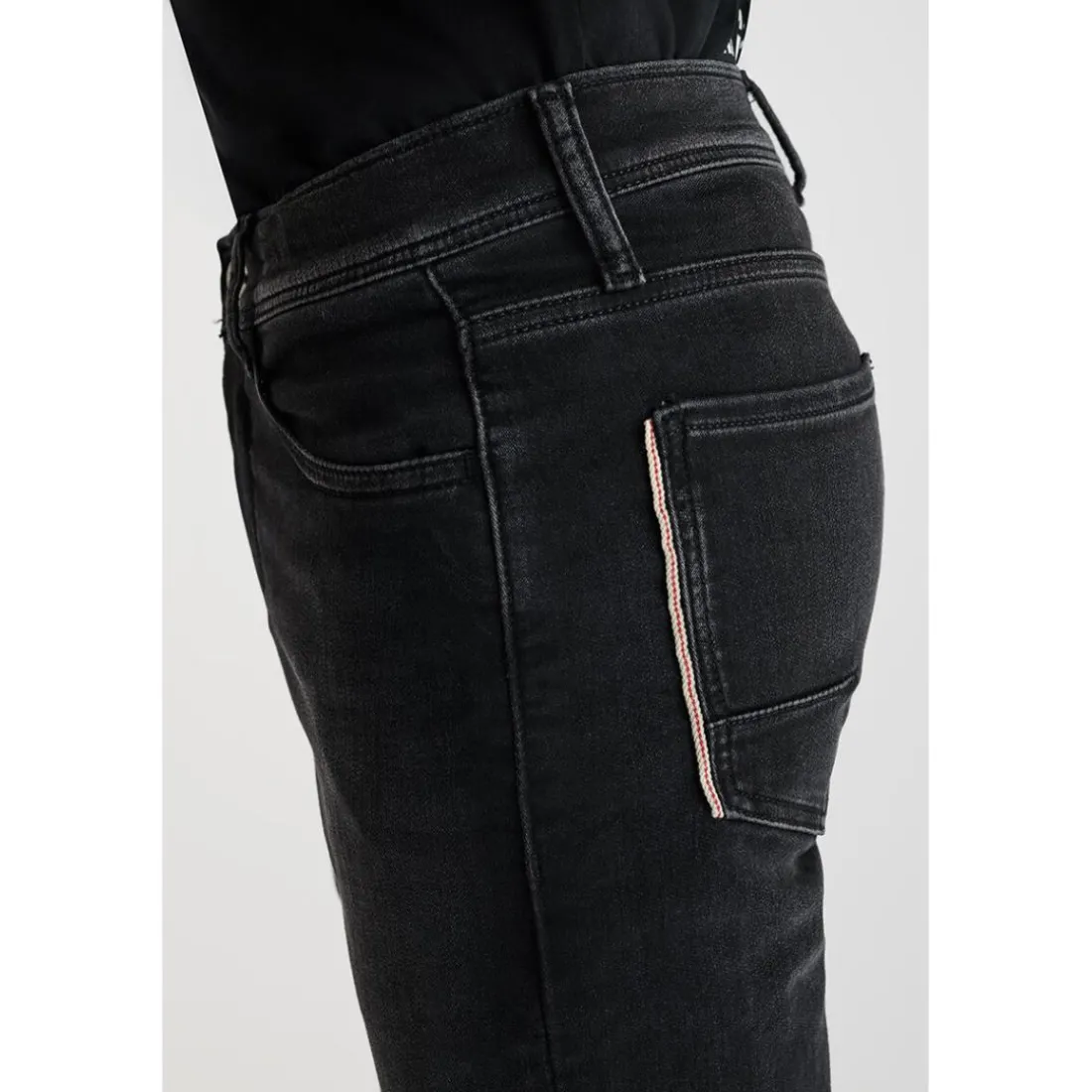 Jeans regular droit, longueur 34 noir Mattia en coton Tom