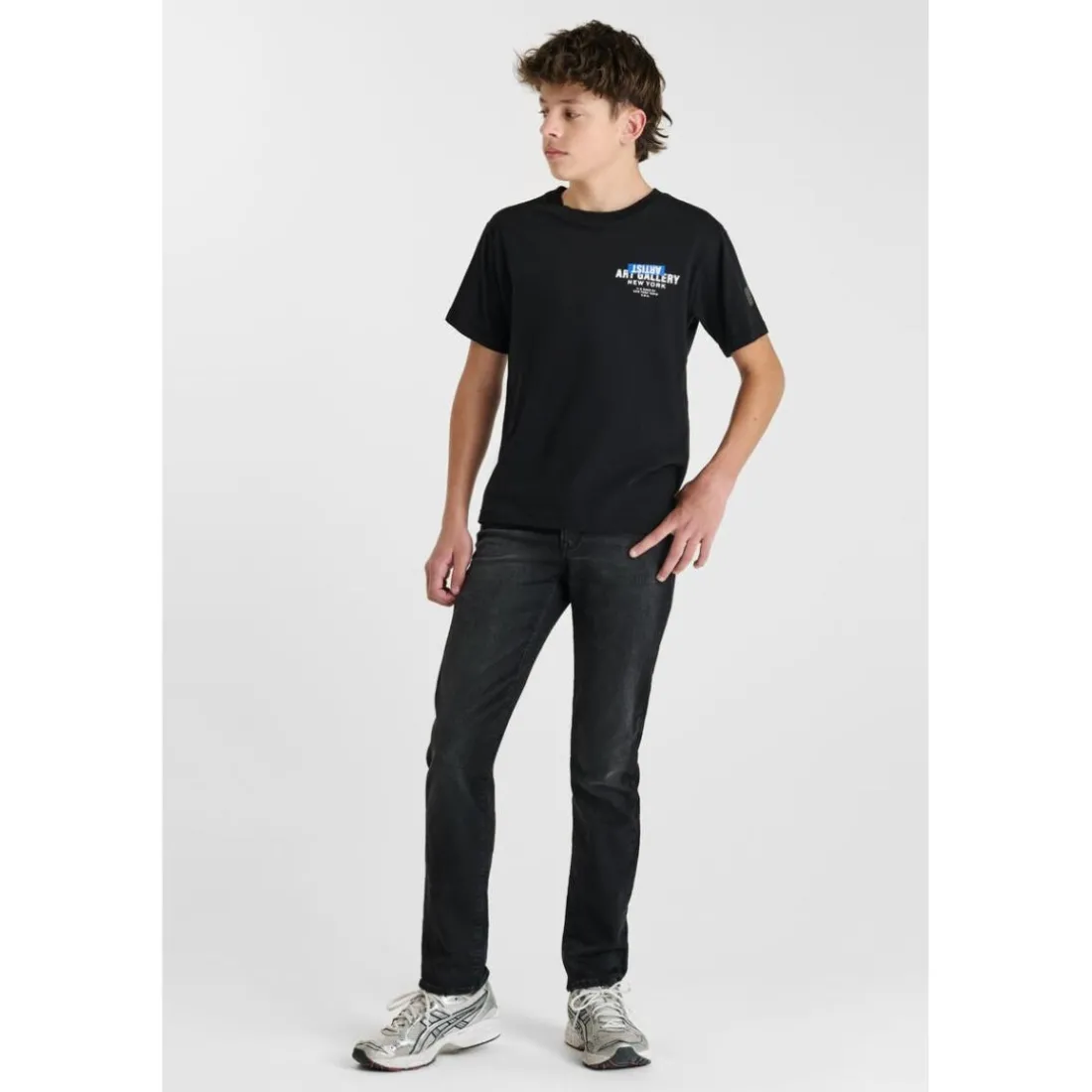 Jeans regular droit, longueur 34 noir Mattia en coton Tom