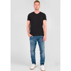 Jeans regular, droit loose, longueur 34 bleu Earl en coton
