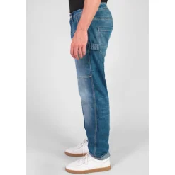 Jeans regular, droit loose, longueur 34 bleu Earl en coton