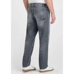 Jeans regular, droit loose, longueur 34 bleu en coton Aron