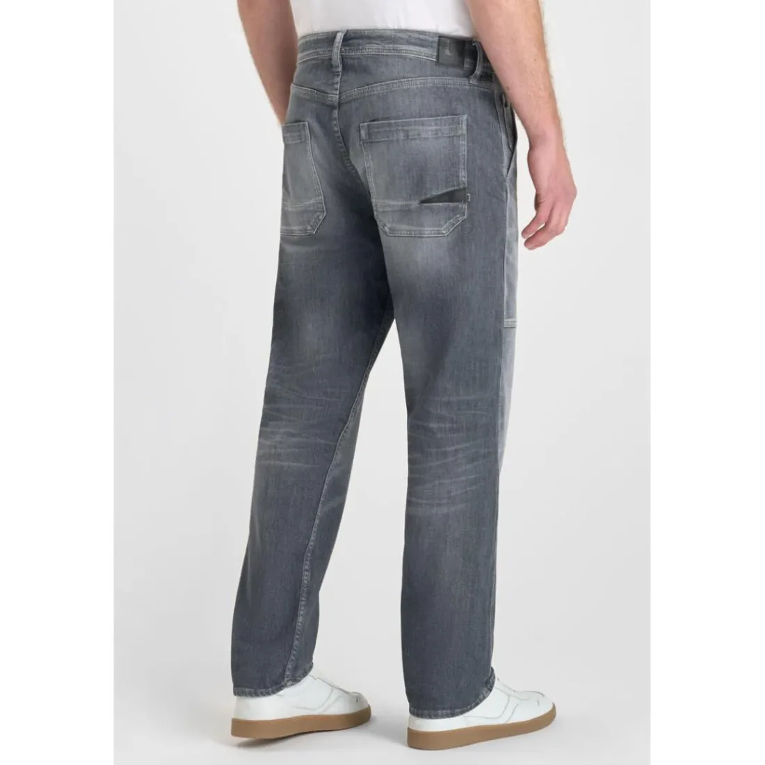 Jeans regular, droit loose, longueur 34 bleu en coton Aron
