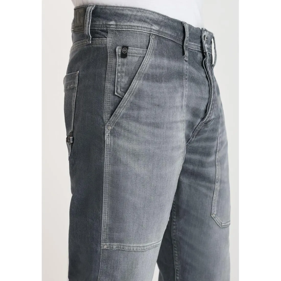 Jeans regular, droit loose, longueur 34 bleu en coton Aron