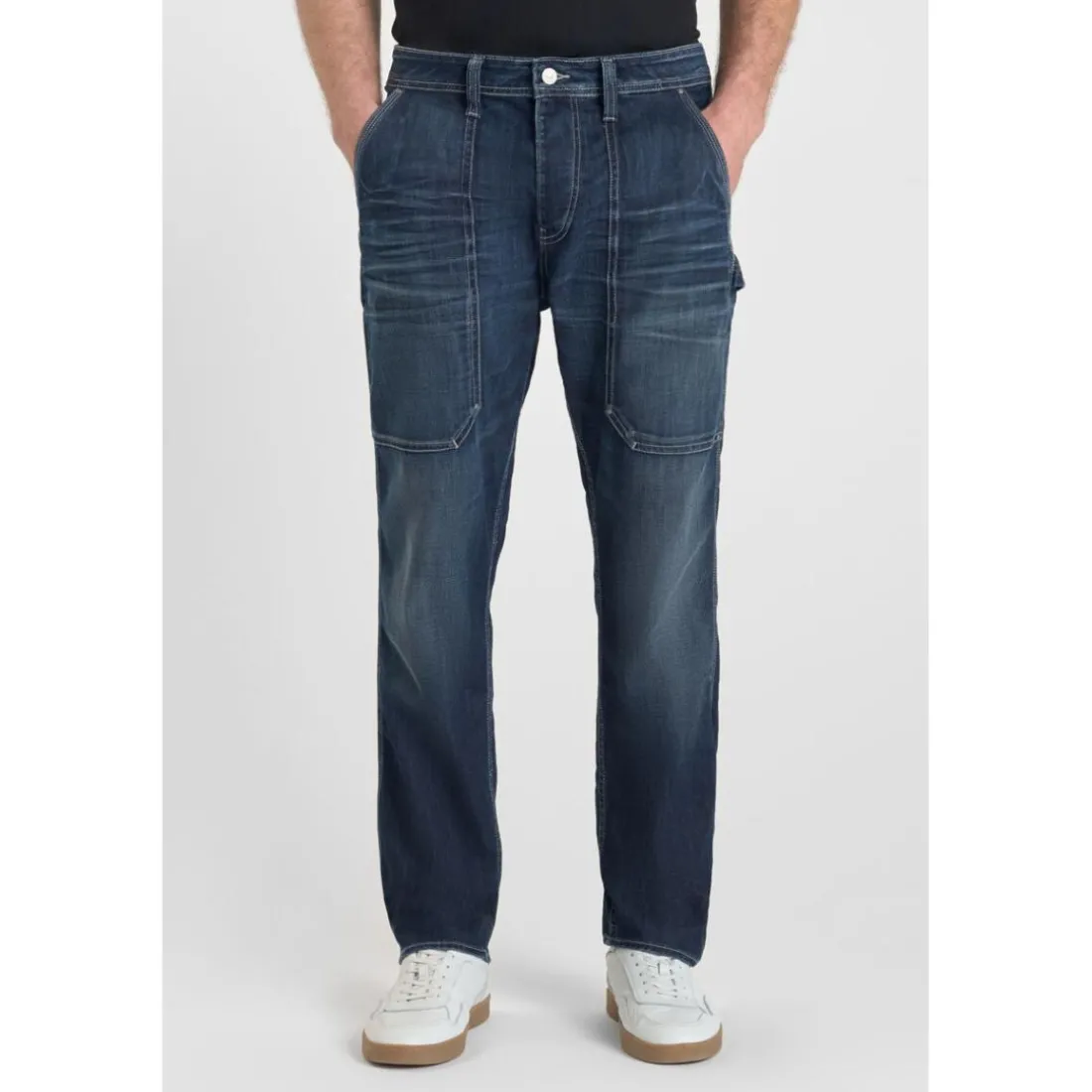Jeans regular, droit loose, longueur 34 bleu Ben