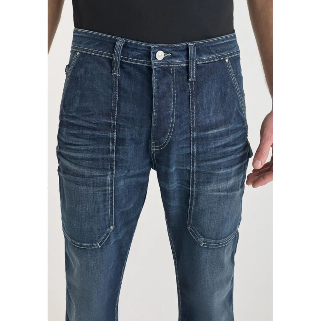 Jeans regular, droit loose, longueur 34 bleu Ben