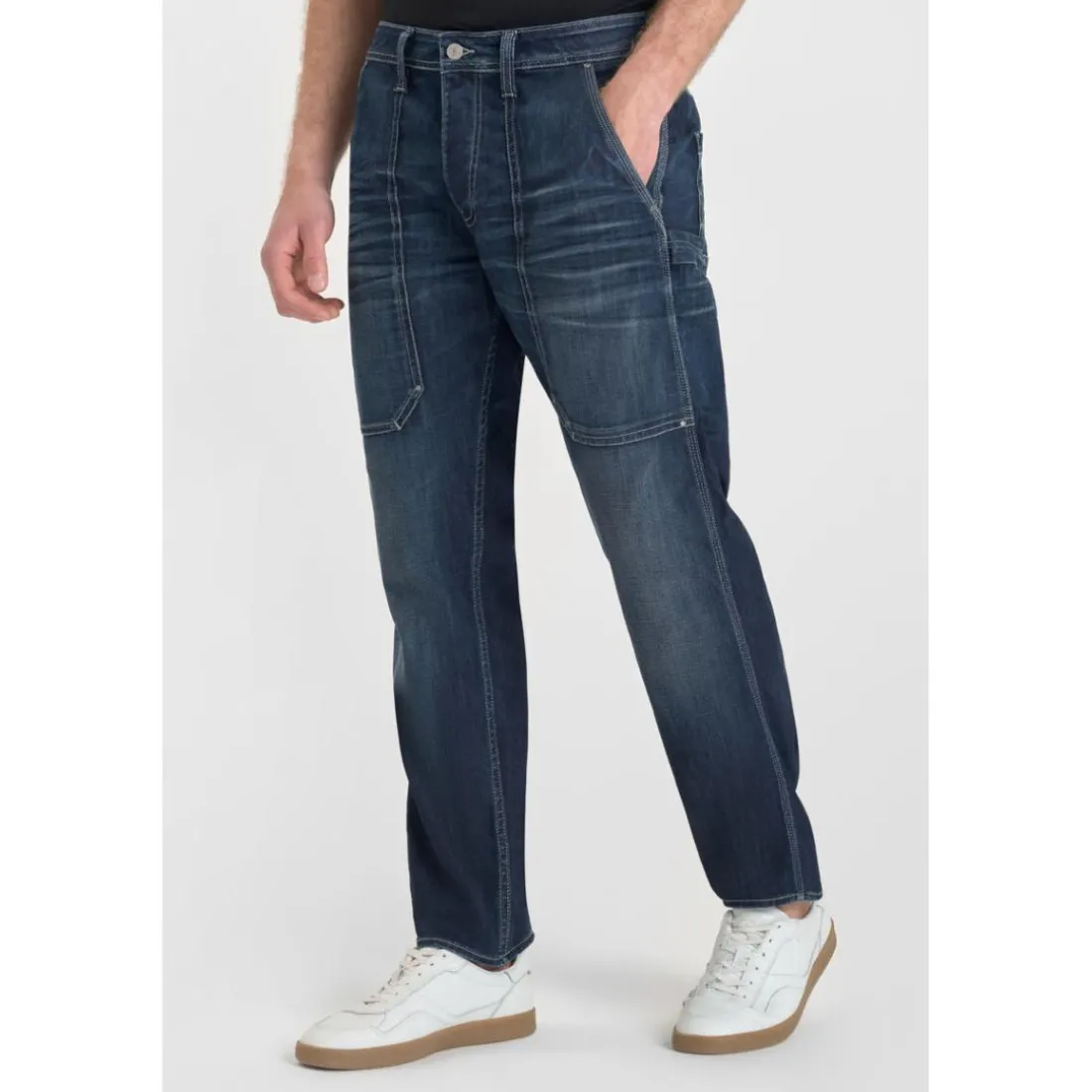 Jeans regular, droit loose, longueur 34 bleu Ben