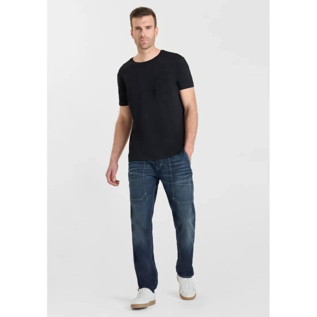 Jeans regular, droit loose, longueur 34 bleu Ben