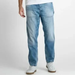 Jeans regular, droit loose, longueur 34 bleu Neil