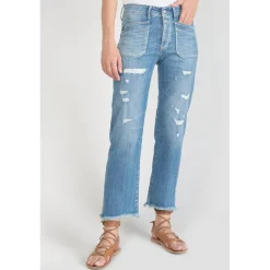 Jeans regular, droit pricilia, 7/8ème bleu en coton Page