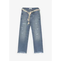 Jeans regular, droit pricilia, 7/8ème bleu en coton Page