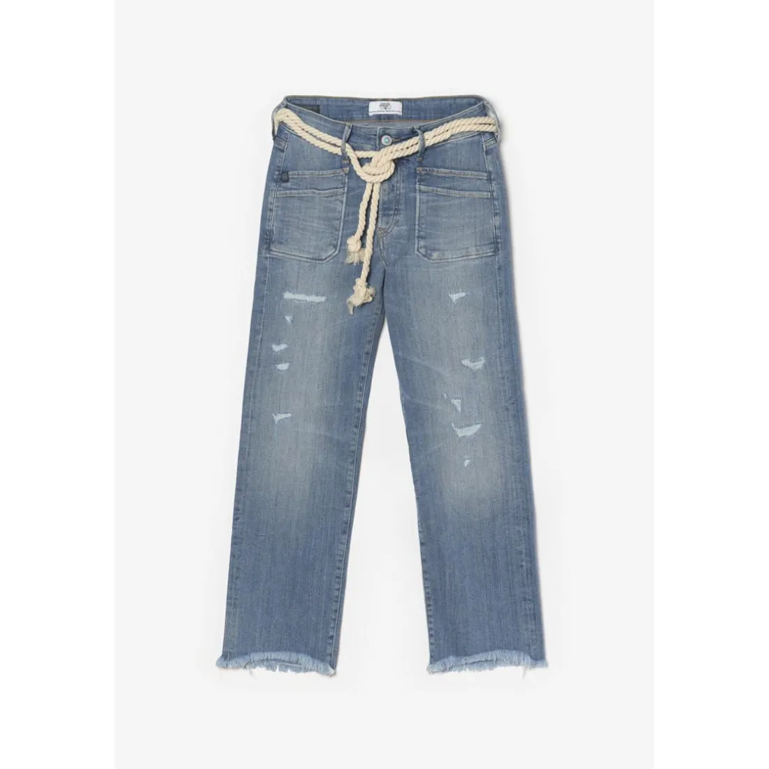 Jeans regular, droit pricilia, 7/8ème bleu en coton Page