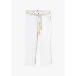 Jeans regular, droit pulp wide leg taille haute 7/8ème, longueur 34 blanc Xena