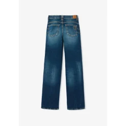 Jeans regular, droit pulp slim taille haute, longueur 34 bleu Trix en coton