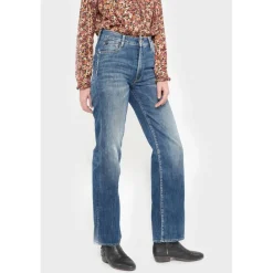 Jeans regular, droit pulp regular taille haute, longueur 34 bleu Faye