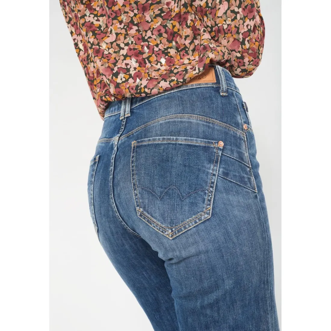 Jeans regular, droit pulp regular taille haute, longueur 34 bleu Faye