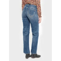 Jeans regular, droit pulp regular taille haute, longueur 34 bleu Faye