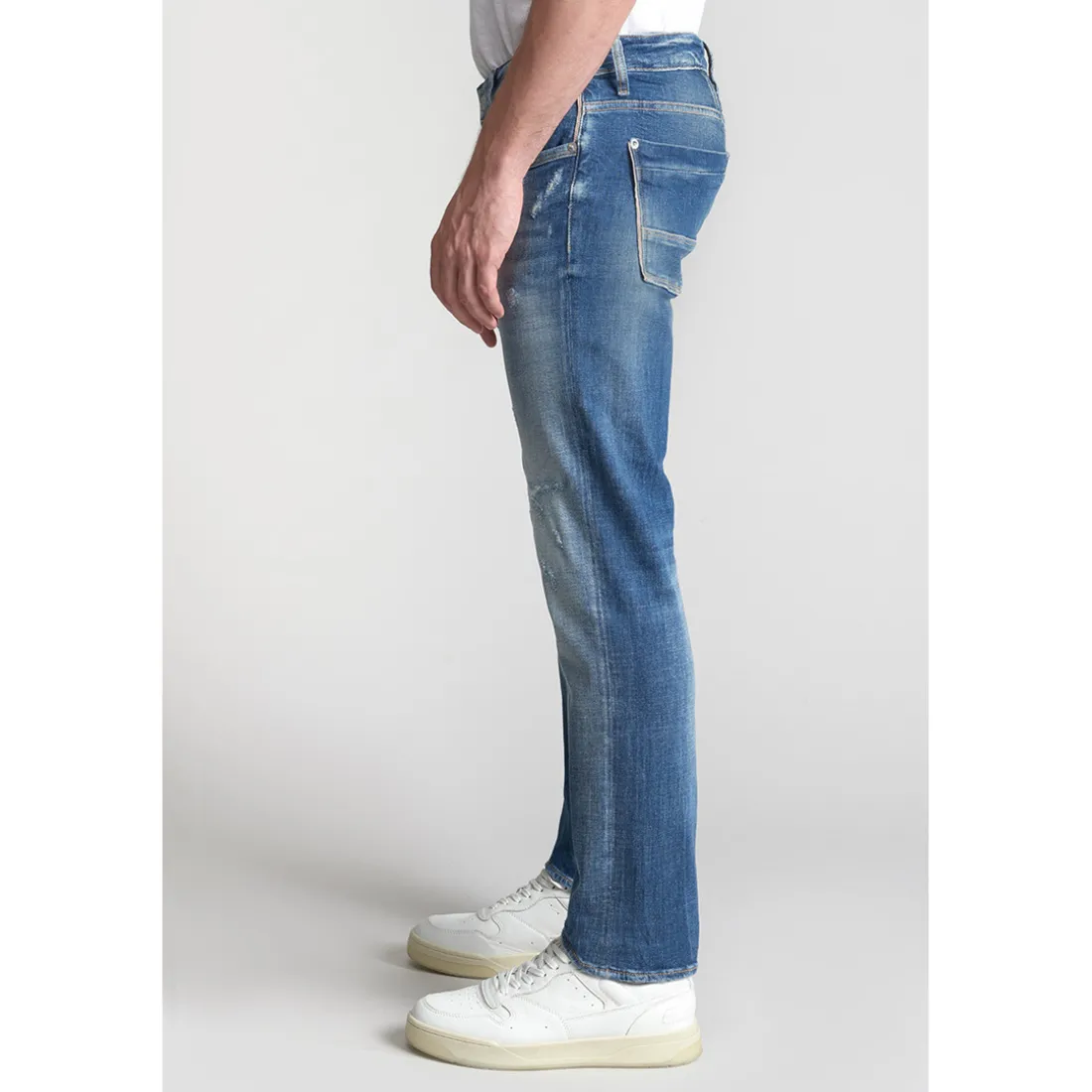 Jeans regular Ternas 800/12, longueur 34 bleu en coton