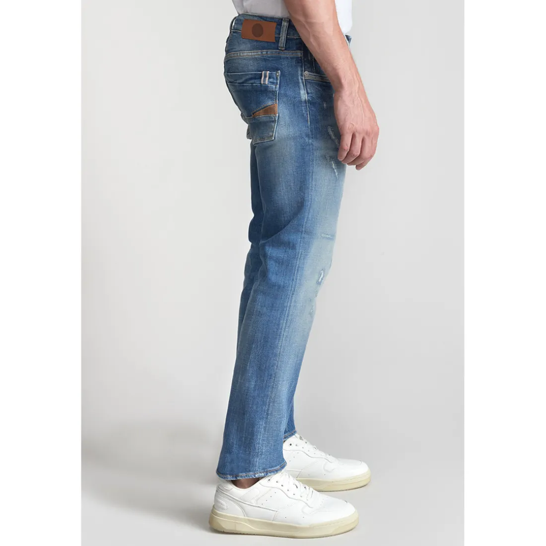 Jeans regular Ternas 800/12, longueur 34 bleu en coton