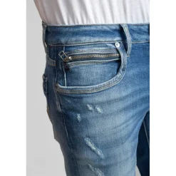 Jeans regular Ternas 800/12, longueur 34 bleu en coton