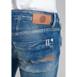 Jeans regular Ternas 800/12, longueur 34 bleu en coton