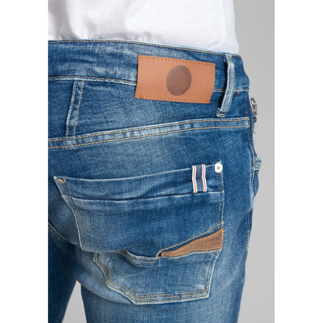 Jeans regular Ternas 800/12, longueur 34 bleu en coton