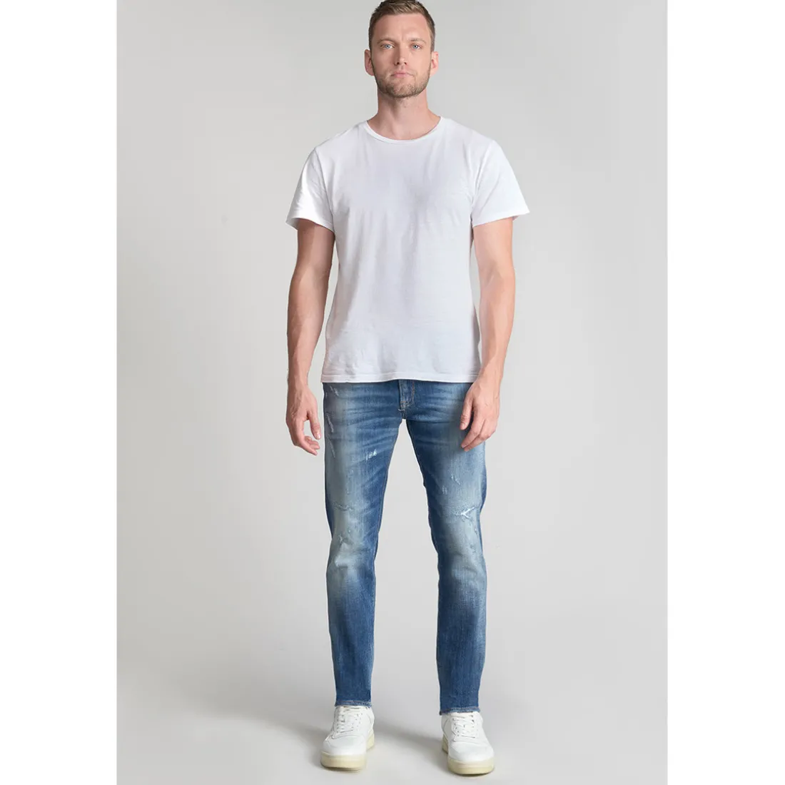 Jeans regular Ternas 800/12, longueur 34 bleu en coton