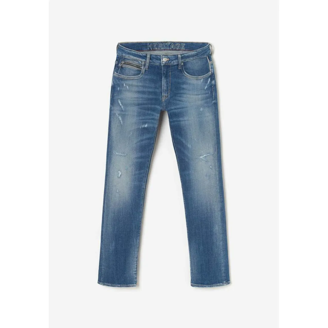 Jeans regular Ternas 800/12, longueur 34 bleu en coton