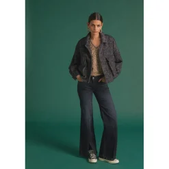 Jeans Sin pulp flare taille haute bleu-noir N°1 en coton