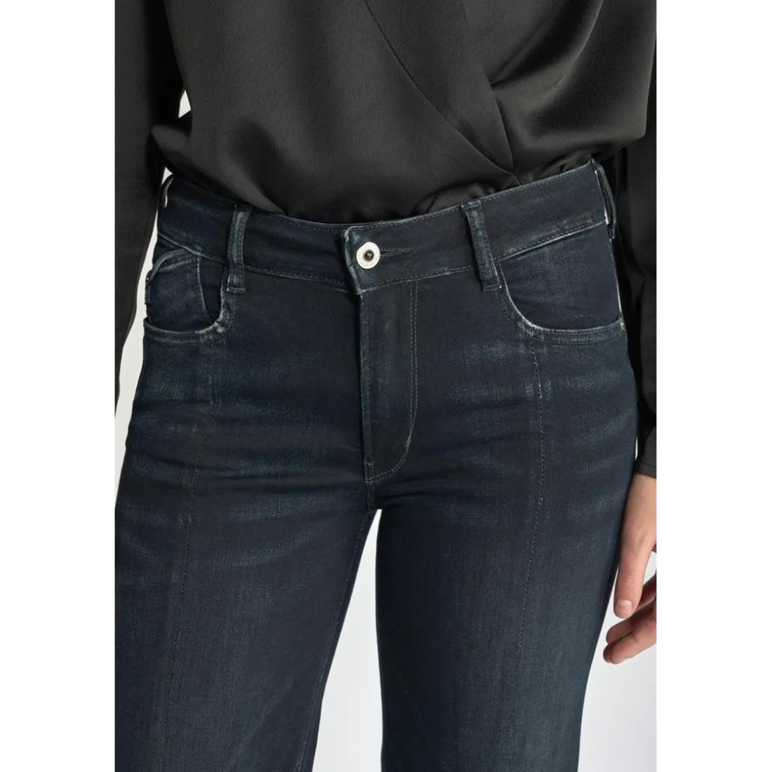 Jeans Sin pulp flare taille haute bleu-noir N°1 en coton