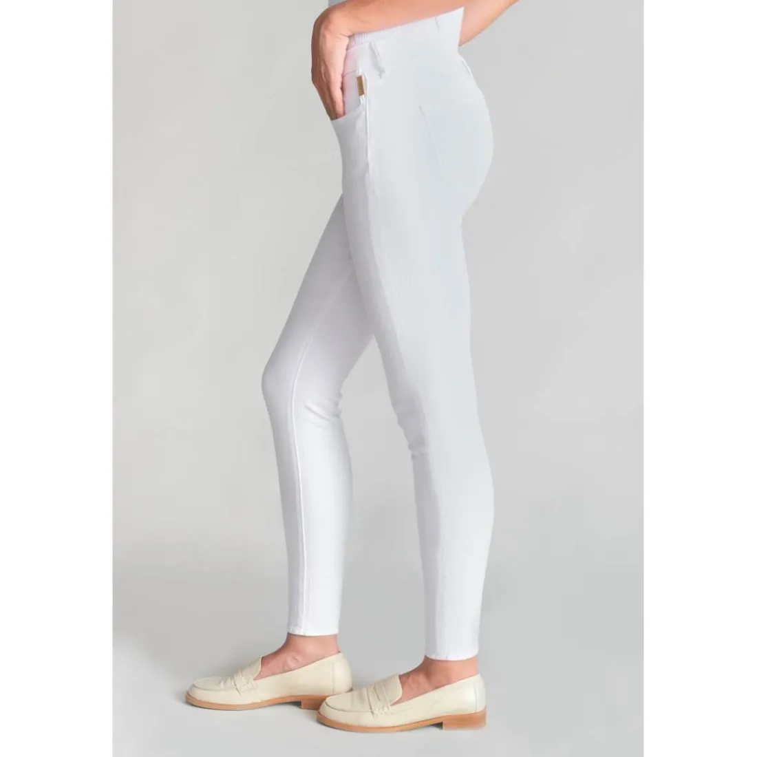 Jeans skinny POWER, 7/8ème blanc Aria en coton