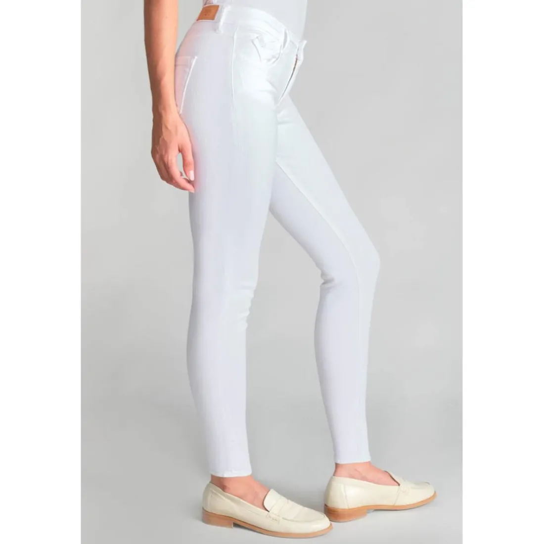 Jeans skinny POWER, 7/8ème blanc Aria en coton