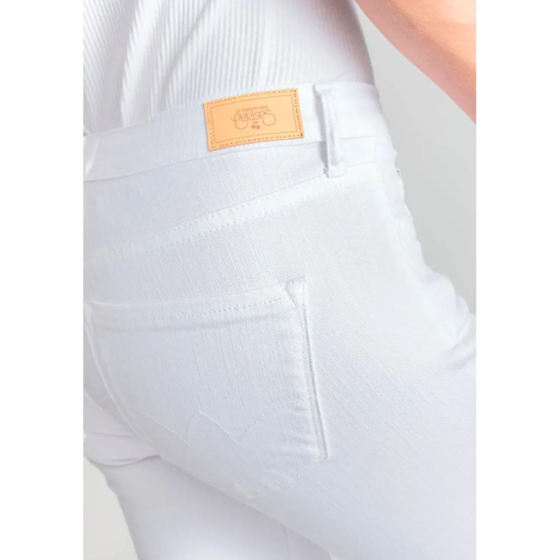 Jeans skinny POWER, 7/8ème blanc Aria en coton