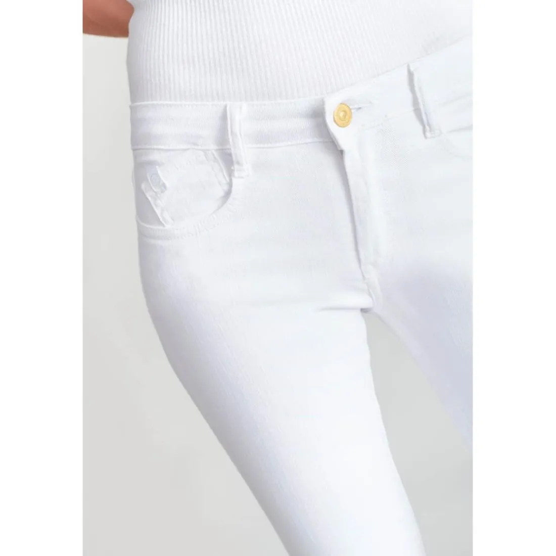 Jeans skinny POWER, 7/8ème blanc Aria en coton