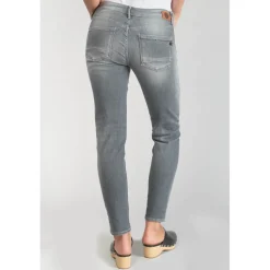 Jeans skinny POWER, 7/8ème gris en coton
