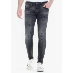 Jeans skinny POWER, 7/8ème noir en coton