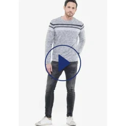 Jeans skinny POWER, 7/8ème noir en coton