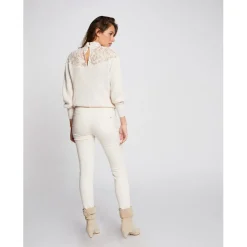 Jeans skinny taille basse ivoire