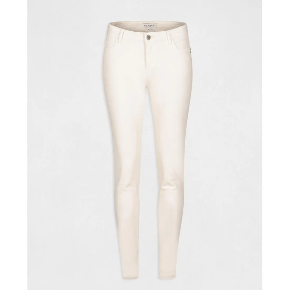 Jeans skinny taille basse ivoire