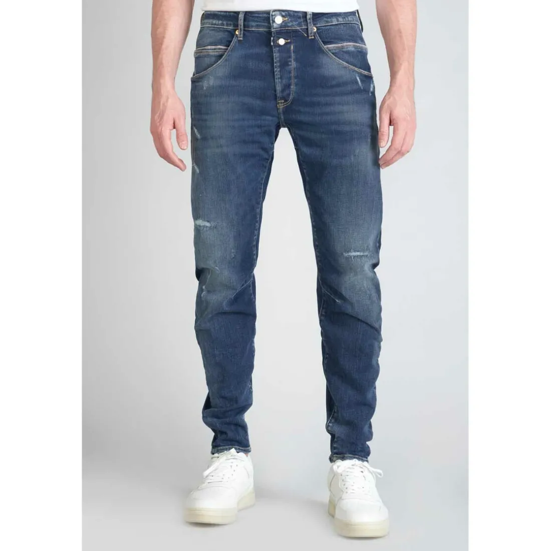 Jeans slim - Bleu en coton
