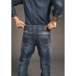 Jeans slim - Bleu en coton
