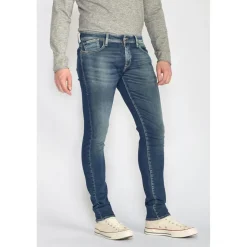 Jeans slim BLUE JOGG 700/11, longueur 34 bleu en coton