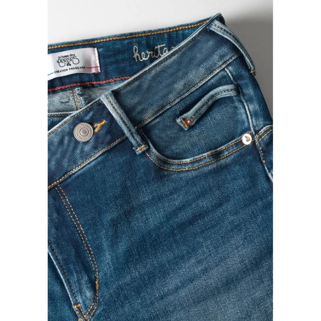 Jeans slim pulp regular taille haute 7/8ème bleu Dee