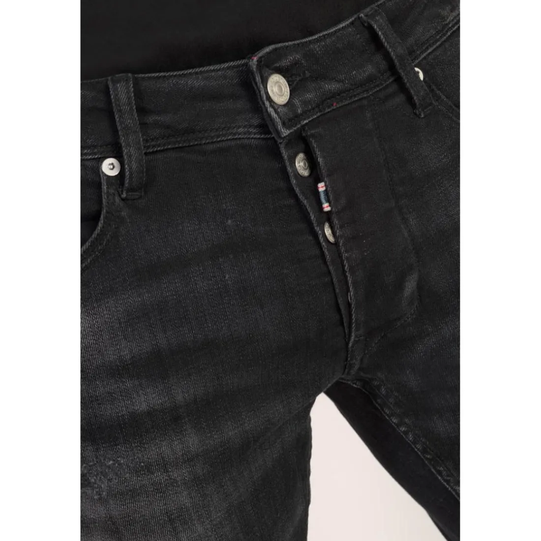 Jeans slim stretch 700/11, longueur 34 noir Ari en coton