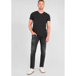 Jeans slim stretch 700/11, longueur 34 noir Ari en coton