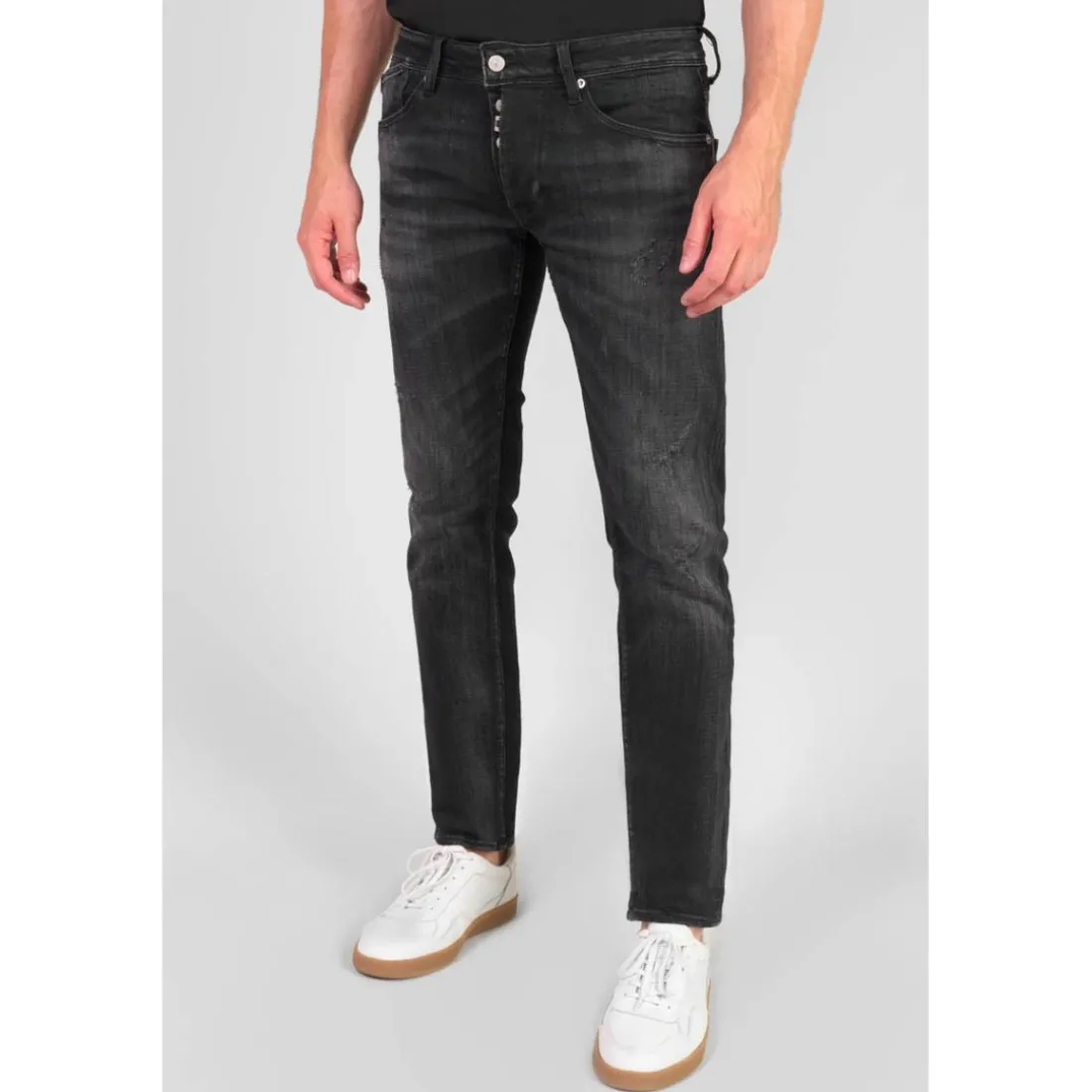 Jeans slim stretch 700/11, longueur 34 noir Ari en coton