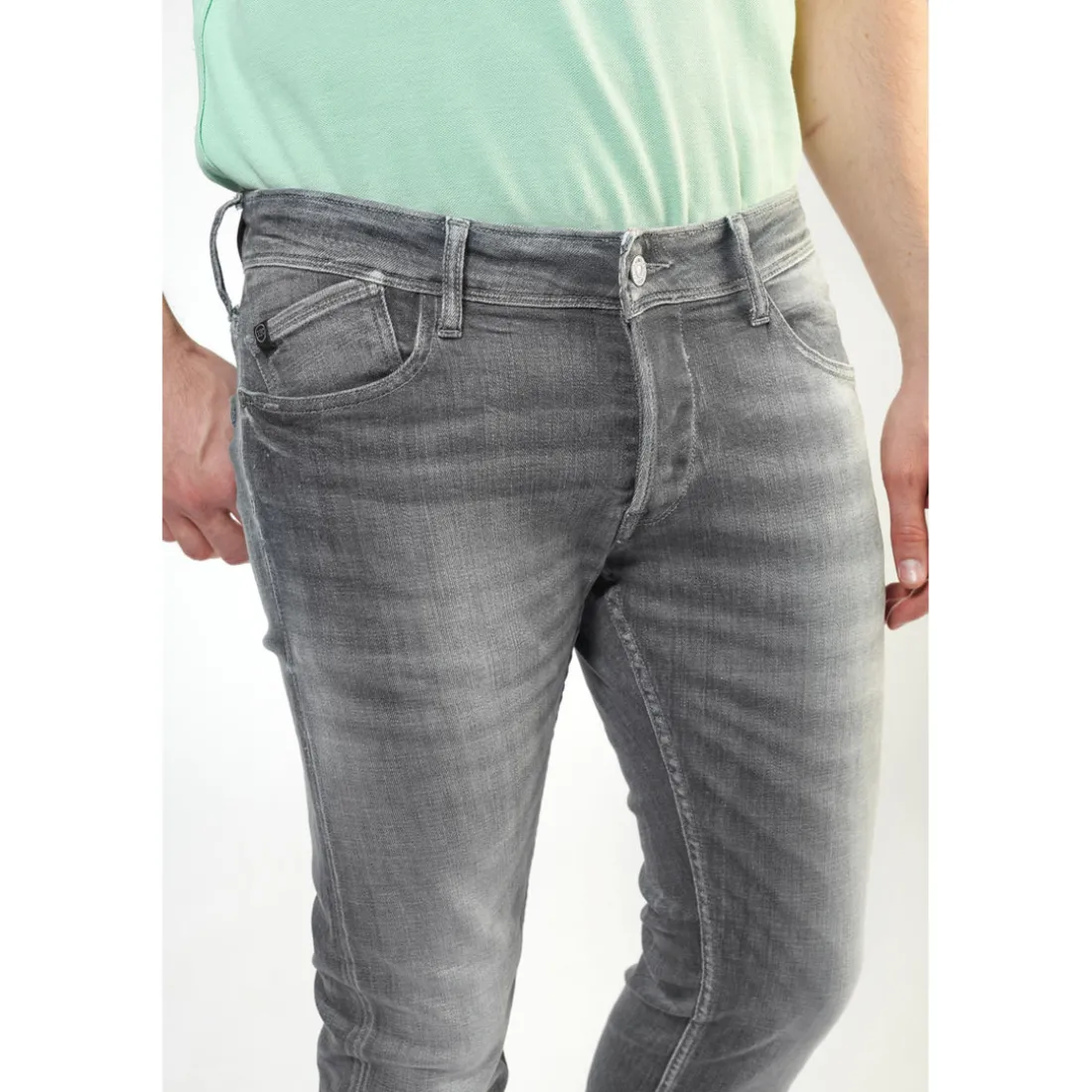 Jeans slim stretch 700/11, longueur 34 gris en coton
