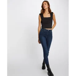 Jeans slim taille haute 7/8ème