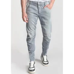 Jeans tapered 903, longueur 34 gris Milo en coton