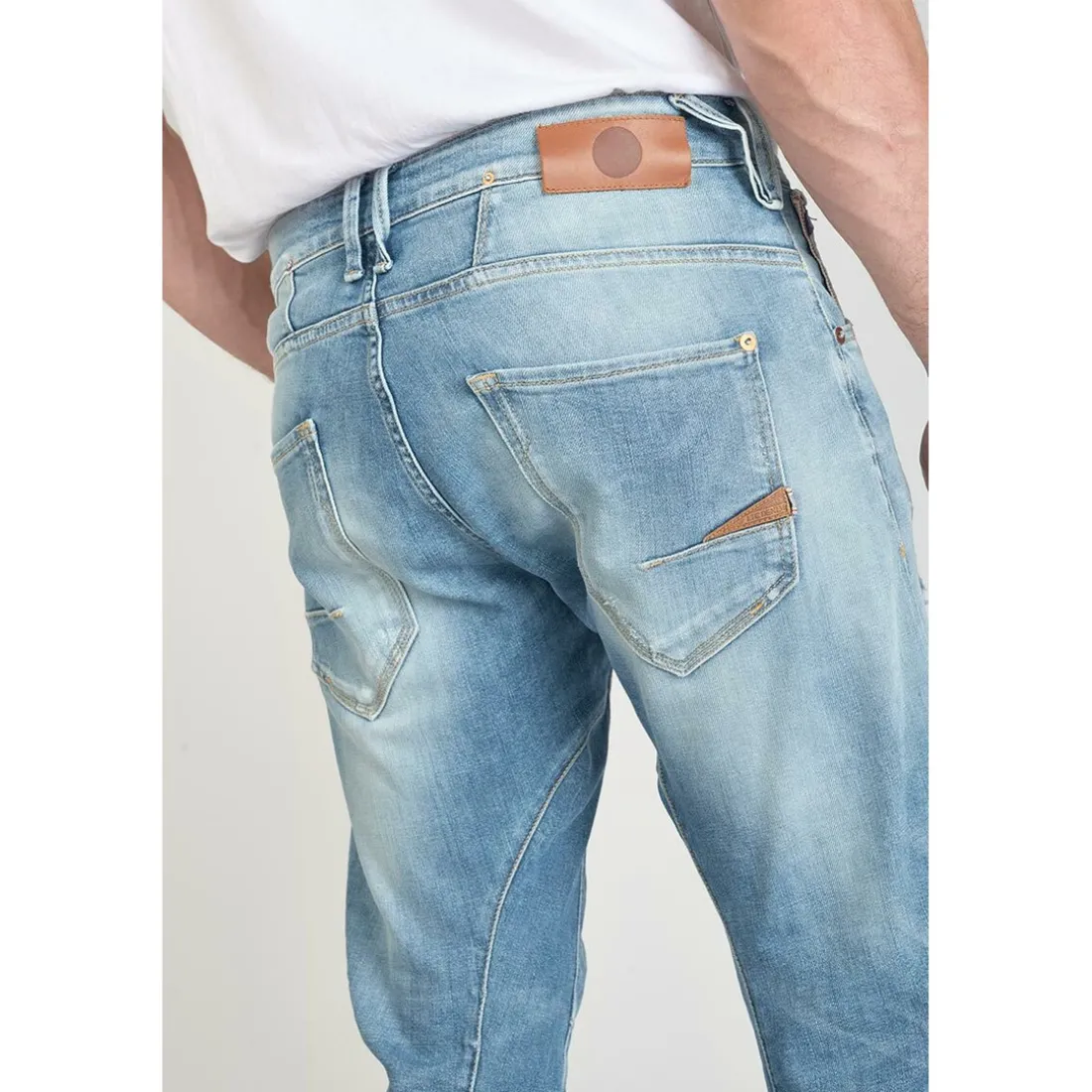 Jeans tapered 903, longueur 34 bleu en coton Tom